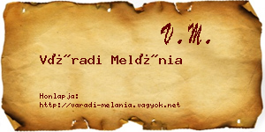 Váradi Melánia névjegykártya